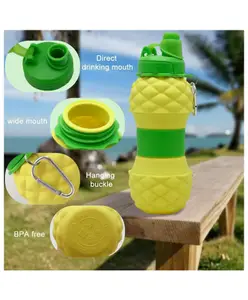 Sanjary Collapsible Folding Drink Juicy Bottle 700ml take to school ride hiking camping make your dring easy color design may vary
