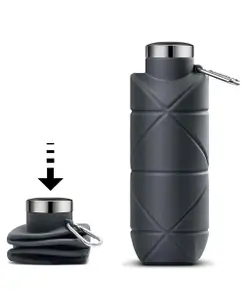 Sanjary Portable Foldable Square Silicone Water Bottle 700ml, Easy To Store, Outdoor Sports, Spring And Summer Sports color design may vary