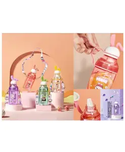 Sanjary Cute Bunny Ear Sipper Water Botte 400ml color design may vary