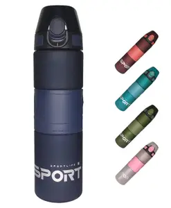 Sanjary Sports Water Bottle 750 ml Leak-Proof Tritan Reusable Water Bottles for Gym - Navy Blue