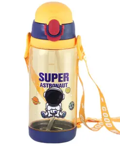 Sanjary Plastic Super Astro 600ml Water Bottle for kids color design may vary