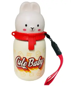 SANJARY Sanjray Rabbit Edition Stainless Steel Vacuum Insulated Water Bottle for Kids School,BPA Free 350 ml, Leak Proof color design may vary