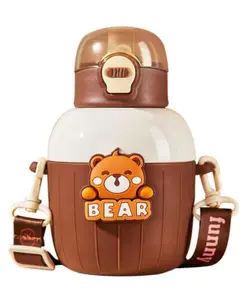 Sanjary Cartoon Hot and Cold Water Bottle,Double Walled Vacuum Insulated Stainless Steel Bottle - 450 ml