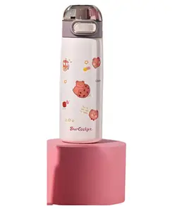 SCHOOLISH BPA Free Hot & Cold Water Bottle for Kids Stainless Steel Insulated Thermos 410 ml Bottle- Pack of 1- Color May Vary