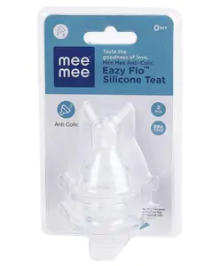 Mee Mee Anti-Colic Easy Flow Silicone Teat Small - Pack of 2