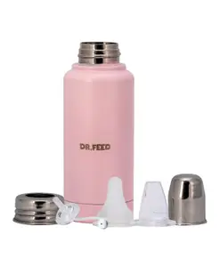 Adore Dr.Feed D2 Stainless Steel 3 Stage Double wall Insulated Hot and Cold Feeding Bottle-300ml - Pink