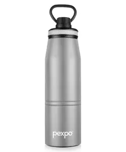 Pexpo Altros Stainless Steel Hot & Cold Vacuum Insulated Flask, 740ml, Grey | Leak Proof | Easy to Carry Loop Handle | Sports Water Bottle | Trekking | Gym | Office | Home | Kitchen