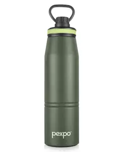Pexpo Altros Stainless Steel Hot & Cold Vacuum Insulated Flask, 940 ml, Military Green| Leak Proof | Easy to Carry Loop Handle | Sports Water Bottle | Trekking | Gym | Office | Home | Kitchen