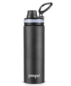 Pexpo Aqua Sip Stainless Steel Sports/Fridge Sipper Water Bottle 900ml, Knight Black | Eco friendly | Easy to Carry with Handle | Water Bottle for Office, Gym, School, Trekking, Men, Women and Kids