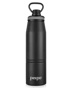 Pexpo Altros Pro Stainless Steel Hot & Cold Vacuum Insulated Flask, 940ml, Knight Black |Leak Proof| Easy to Carry Loop Handle |Sports Water Bottle| Trekking |Gym| Office | Home | Limited RCB Edition