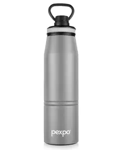 Pexpo Altros Pro Stainless Steel Hot & Cold Vacuum Insulated Flask, 940 ml, Grey | Leak Proof | Easy to Carry Loop Handle | Sports Water Bottle | Trekking | Gym | Office | Home | Limited RCB Edition