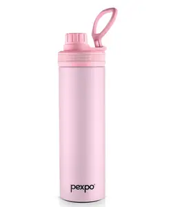 Pexpo Aqua Sip Stainless Steel Sports/Fridge Sipper Water Bottle 900ml, Baby Pink | Eco friendly | Easy to Carry with Handle | Water Bottle for Office, Gym, School, Trekking, Men, Women and Kids