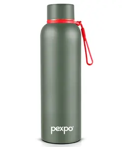 Pexpo Bravo Hot & Cold Stainless Steel Water Bottle |Vacuum Insulated Flask|ISI Certified |700 ml, Military Green | Office | Home |Gym|Adults