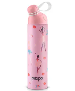 Pexpo Pico Hot & Cold 500ml Stainless Steel Vacuum Insulated Water Bottle for 6+ years Kids | Dancing UV Printed Design | School, Picnic, Travel