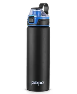Pexpo Arctic Stainless Steel Sports/Fridge Water Bottle with Flip Top Cap, 900 ml, Knight Black | Water Bottle for Office, Gym, School, Yoga, Trekking