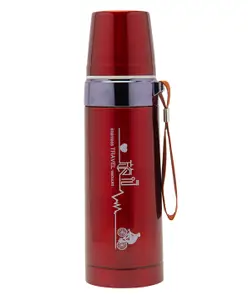 Baby Moo Insulated Flask 600 ml Stainless Steel World Traveller - Metallic Red