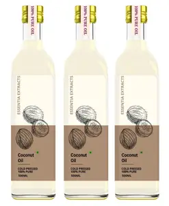 Essentia Extracts Cold Pressed Coconut Oil Pack of 3 - 1500 ml