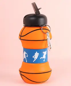 Fab N Funky Silicone Basketball Sipper Water Bottle Orange - 550 ml