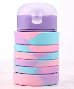 Fab N Funky Silicone Expandable & Collapsible Water Bottle Multicolour - 550 ml