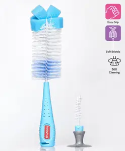Babyhug 2 In 1 Bottle & Nipple Cleaning Brush - Blue