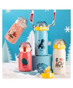 YAMAMA Insulated Stainless Steel Double Wall Thermos Flask with Straw Water Bottle - 530 ml (Colour May Vary)