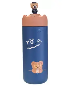 FunBlast Vacuum Insulated Water Bottle with Straw - 350 ML Pack of 1 Random Color & Print