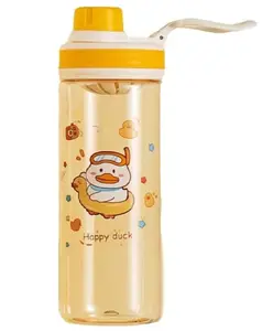 FunBlast BPA Free Anti-Leak Cartoon Print Water Bottle Beige - 550 ML