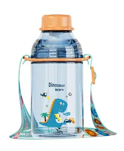 FunBlast Tritan BPA Free Dinosaur Print Water Bottle - 400 ML