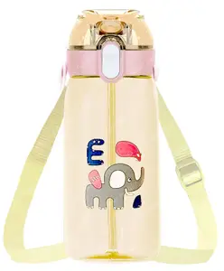 FunBlast Anti-Leak Elephant Print Water Bottle with Sipper - 550 ML