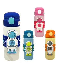 FunBlast Astronaut Theme Insulated Water Bottle with Straw - Pack of 1 Random Color