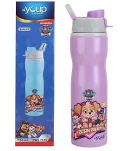Youp Stainless Steel Purple Color Paw Patrol Kids Water Bottle Expert - 750 ml
