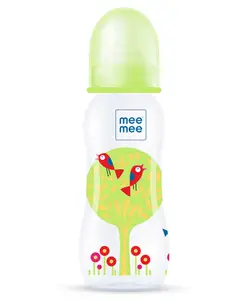 Mee Mee Feeding Bottle Green - 250 ml (Shape and Print May Vary)