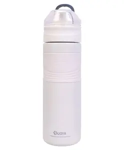 Toyshine BPA Free Double Wall Vacuum Insulated Water Bottle with Straw White- 550 ml