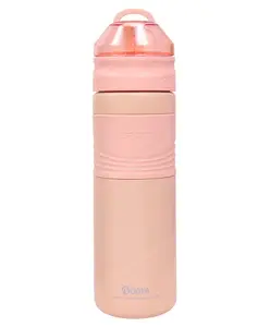 Toyshine BPA Free Double Wall Vacuum Insulated Water Bottle with Straw Pink- 550 ml