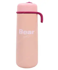 Toyshine Bear Hot and Cold Stainless Steel 304 Water Bottle for Kids Double Walled Flask Metal Thermos Pink - 350 ml