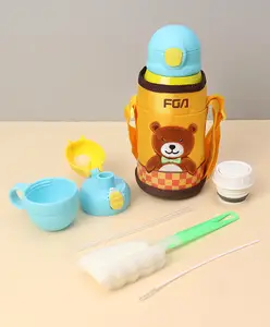 Cello Rawbest Star Kid Surgical Inner Steel Water Bottle And Cover With Strap Yellow - 550 ml