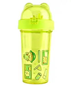 FunBlast Two Partition Sipper Bottle with Straw 420 ML Pack of 1 Random Color