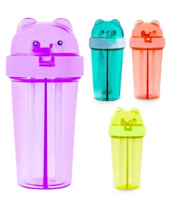 FunBlast Two Partition Sipper Bottle with Straw Random Color