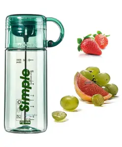 FunBlast Fruit Infuser Detox Water Bottle with Rod & ebook Green - 620 ml