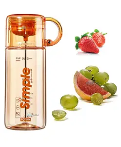FunBlast Fruit Infuser Detox Water Bottle BPA-Free Stylish Water Bottle with Rod & ebook Orange - 620 ml