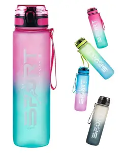 FunBlast BPA Free Leak-Proof Sports Water Bottle - 1000 ML (Random Color)