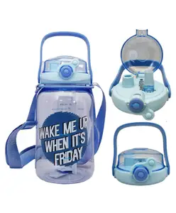 FunBlast Large Capacity Sports 1500 ML for Gym Sports Water Bottle Leak Proof with Sipper & Handle (Blue Color)