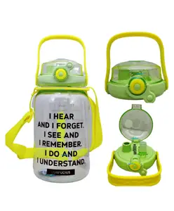 FunBlast Large Capacity Sports 1500 ML for Gym Sports Water Bottle Leak Proof with Sipper & Handle (Green)