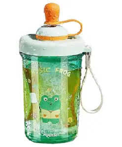 FunBlast Sipper Tumbler Straw Sipper Bottle Tumbler with Straw and Sipper Kids Bottles for Water Milk Cold Drinks and Juice BPA Free Spill Proof Tumbler Green - 500 ml