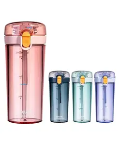 FunBlast Sipper Bottle for Kids - Tumbler with Straw, Sipper and Button Lock Random Color