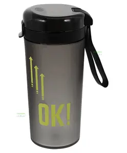 YAMAMA Leakproof Sipper Tumbler Water Bottle Black - 400 ml