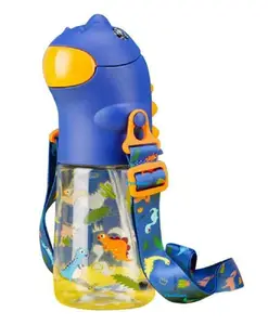 FunBlast Water Bottle with Straw Blue 560 ML