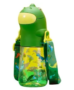 FunBlast Water Bottle with Straw Green 560 ML