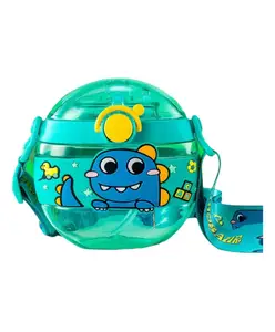 FunBlast Water Bottle with Straw Green 420 ML