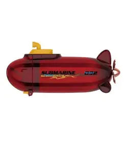 FunBlast Water Bottle Submarine Shaped with Straw Red - 380 ml